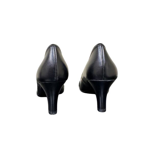 Sofft Size 5 Black Leather Work Unique Career Heel Pump Shoe Office Siren Career - Picture 8 of 12